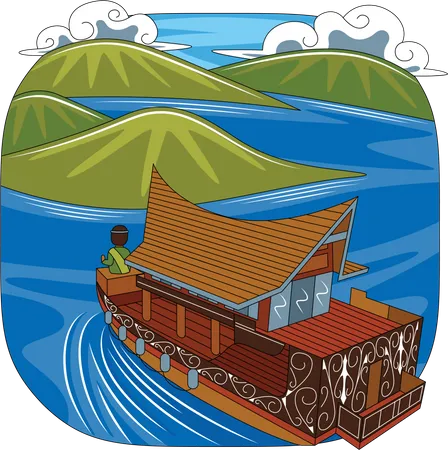 Lake Toba Illustration