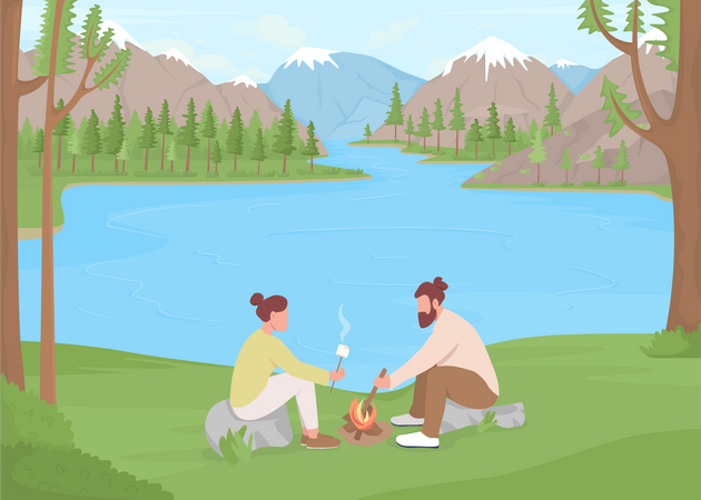 Lake vacation  Illustration