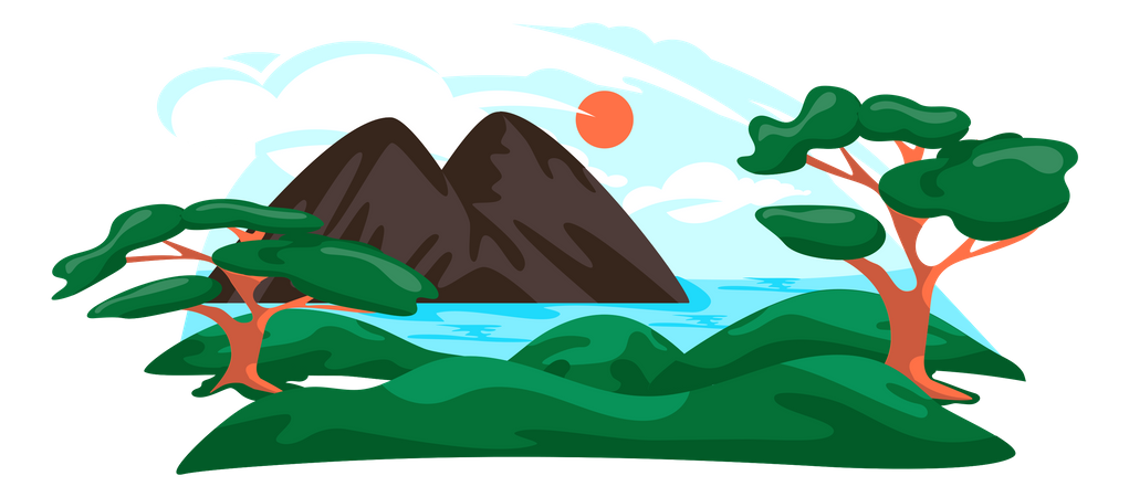 Lake View  Illustration