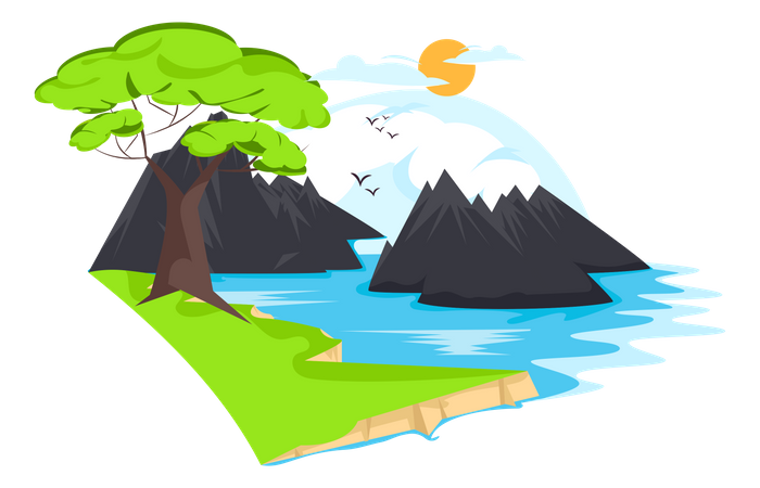 Lake View  Illustration