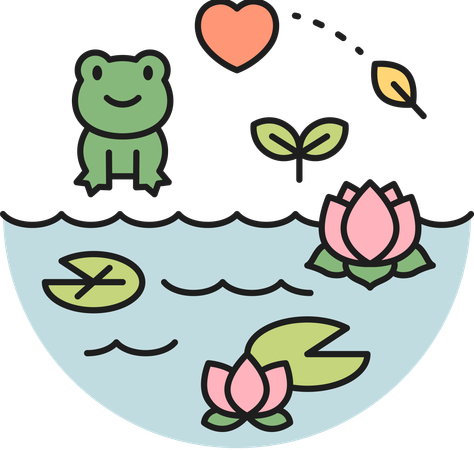 Lake with lotus  Illustration