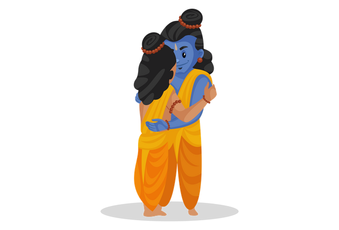 Lakshmana abraçando Shree Ram  Ilustração