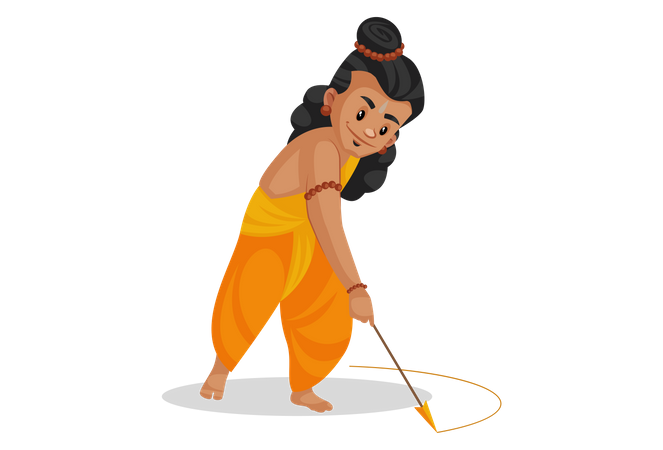 Lakshmana criando Lakshmana Rekha  Ilustração