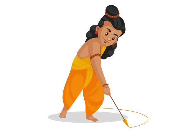 Lakshmana criando Lakshmana Rekha  Ilustração