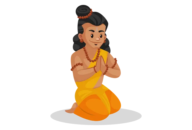 Lakshmana doing worship of god  Illustration