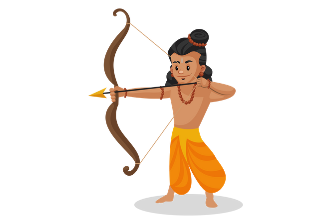 Lakshmana firing arrow Illustration