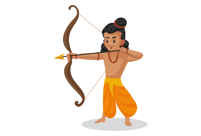 Lakshmana firing arrow Illustration