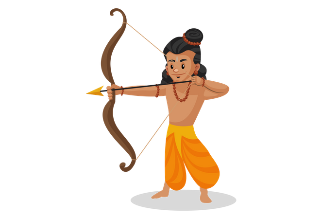 Lakshmana firing arrow  Illustration