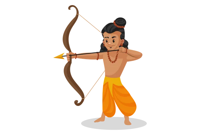 Lakshmana firing arrow  Illustration