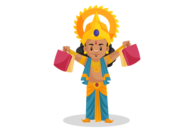 Lakshmana holding shopping bag  Illustration