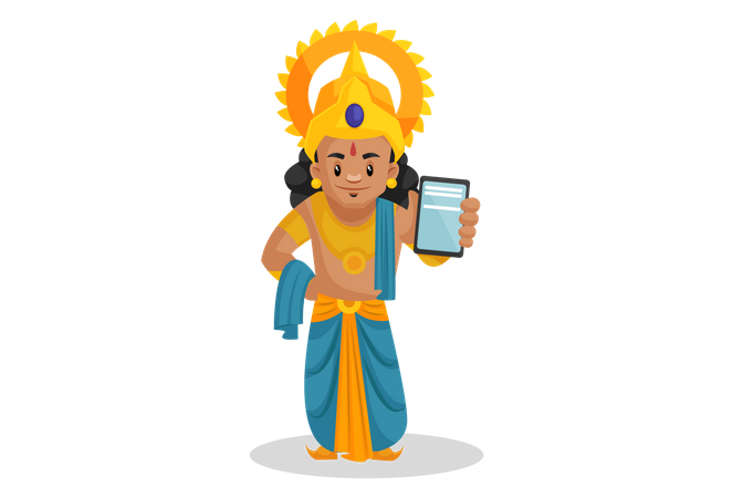 Lakshmana showing mobile Illustration
