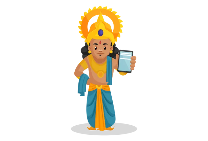 Lakshmana showing mobile Illustration