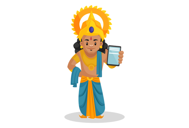 Lakshmana showing mobile  Illustration