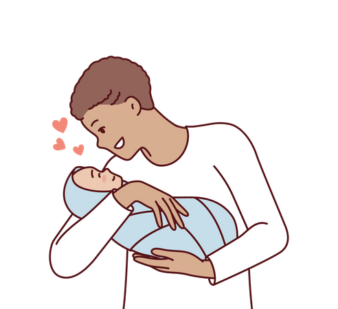 L'amour du père pour bébé  Illustration