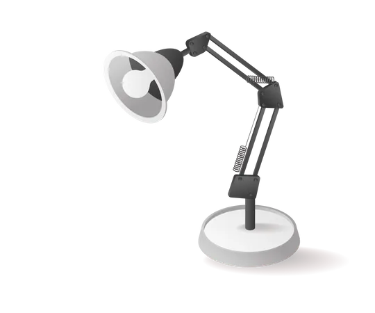 Lámpara de escritorio tecnológica para estudio y trabajo.  Ilustración