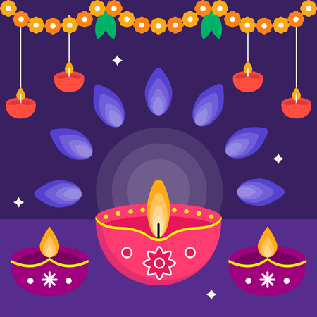 Lámpara de diwali  Ilustración