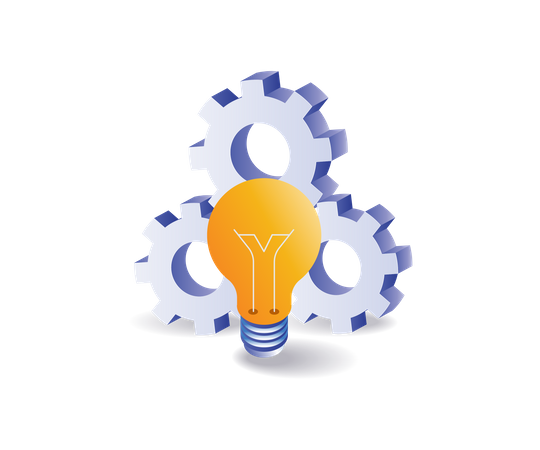 Lampe idée avec équipement  Illustration