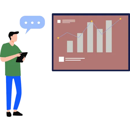 L'analyste de données travaille sur l'analyse graphique  Illustration