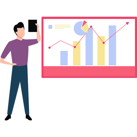 L'analyste de données travaille sur l'analyse graphique  Illustration