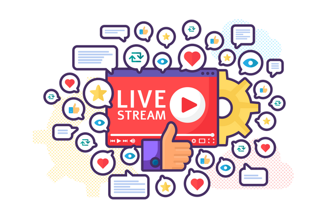 Lancement de la diffusion en direct  Illustration