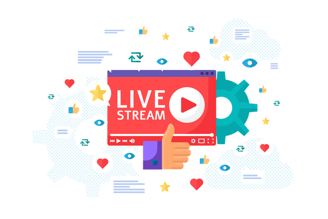 Lancement de la diffusion en direct  Illustration