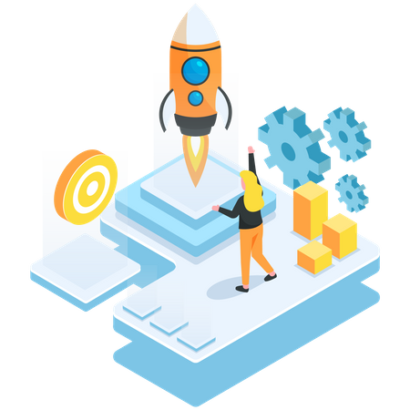 Lancement de startup  Illustration