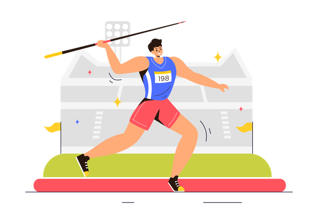 Sports de lancer de javelot  Illustration