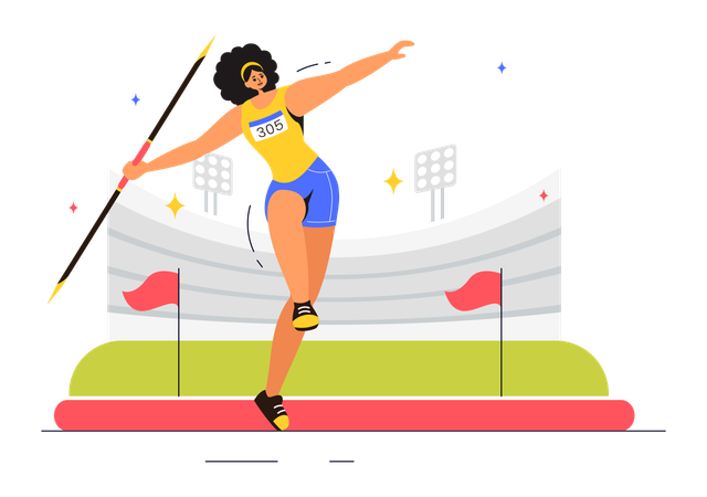 Sports de lancer de javelot  Illustration