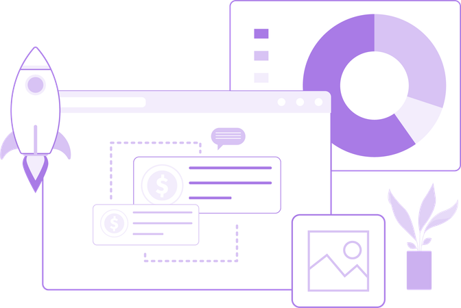 Lanching Digital Business  Illustration