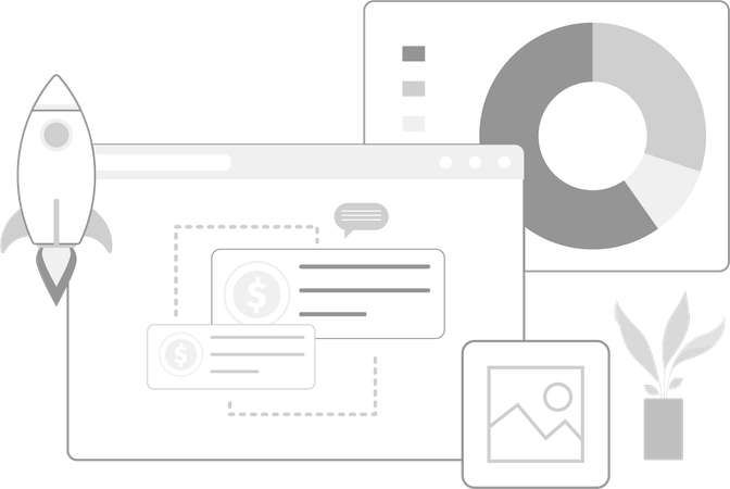 Lanching Digital Business  Illustration