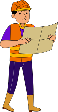 Land Surveyor with street plan  Illustration