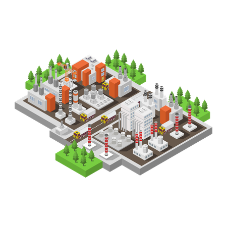 Landfill gas power plant  Illustration
