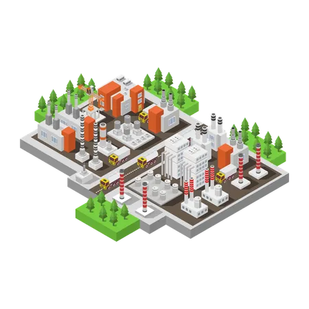 Landfill gas power plant  Illustration