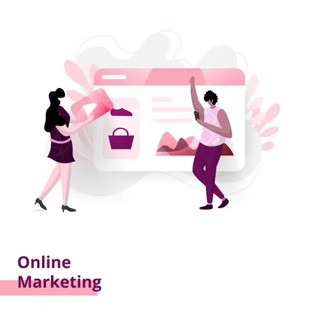 Landing Marketing Online page  Illustration