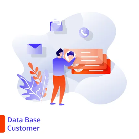 Landing Page Data Base Customer  Illustration