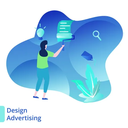 Landing Page Design Advertising Illustration
