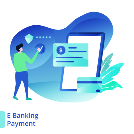 Landing Page E Banking Payment  Illustration