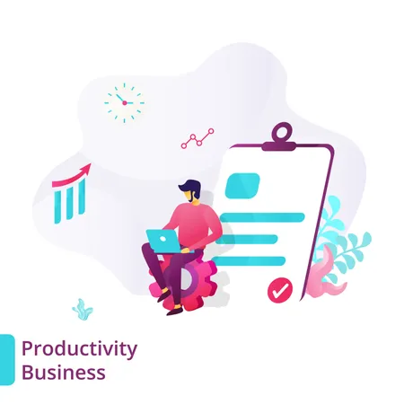 Landing Page for Business Productivity Illustration