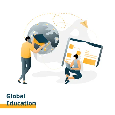 Landing page for Global Education  Illustration