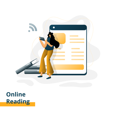 Landing page for Online Reading  일러스트레이션