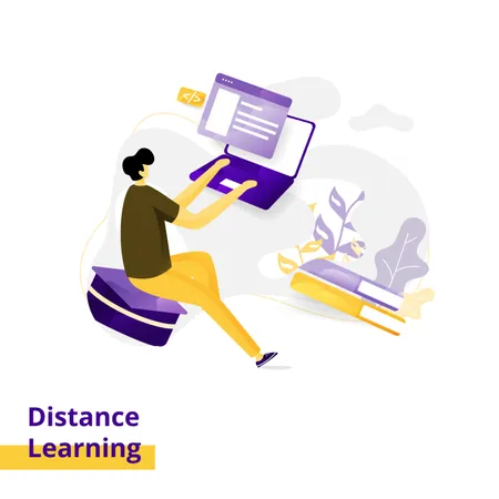 Landing page Illustration Distance Learning Illustration