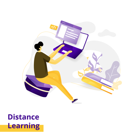 Landing page Illustration Distance Learning  Illustration