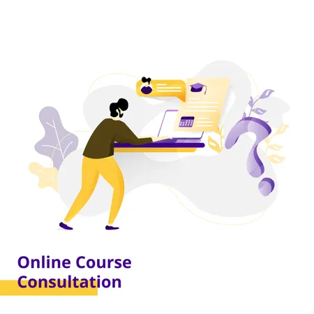 Landing page Illustration Online Course Consultation  Illustration
