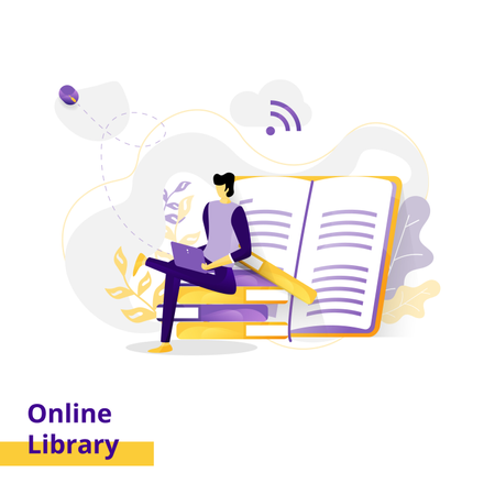 Landing page Illustration Online Library  Illustration