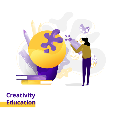 Página de destino Ilustração Criatividade Educação  Ilustração
