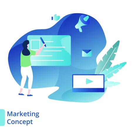 Landing Page Marketing Concept  Illustration
