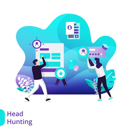 Landing Page of Headhunting  Illustration