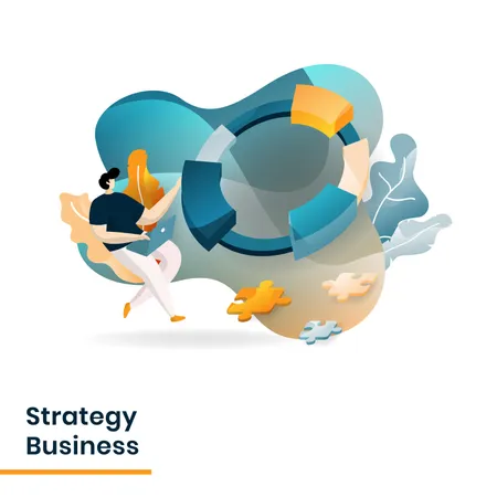 Landing Page of Strategy Business  Illustration