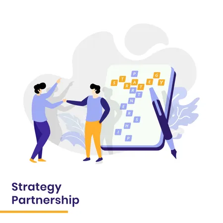 Landing Page of Strategy Partnership Illustration