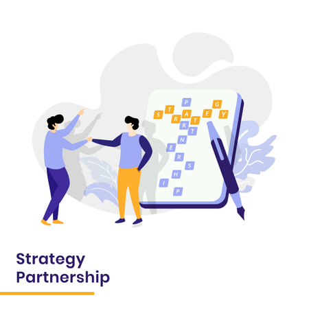 Landing Page of Strategy Partnership  Illustration